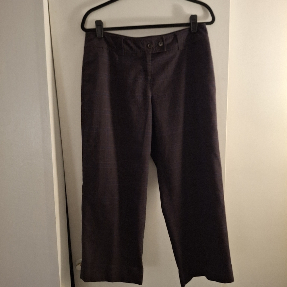 Rose Haggar Women's Dark Brown Pun Stripe Dress Pants